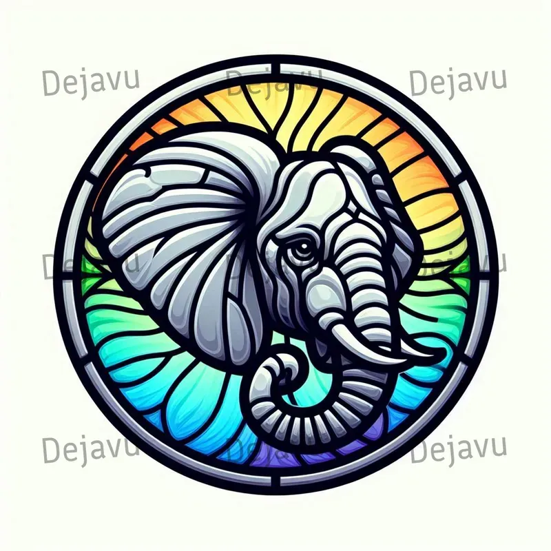 Circular Stained Glass Animals Logos