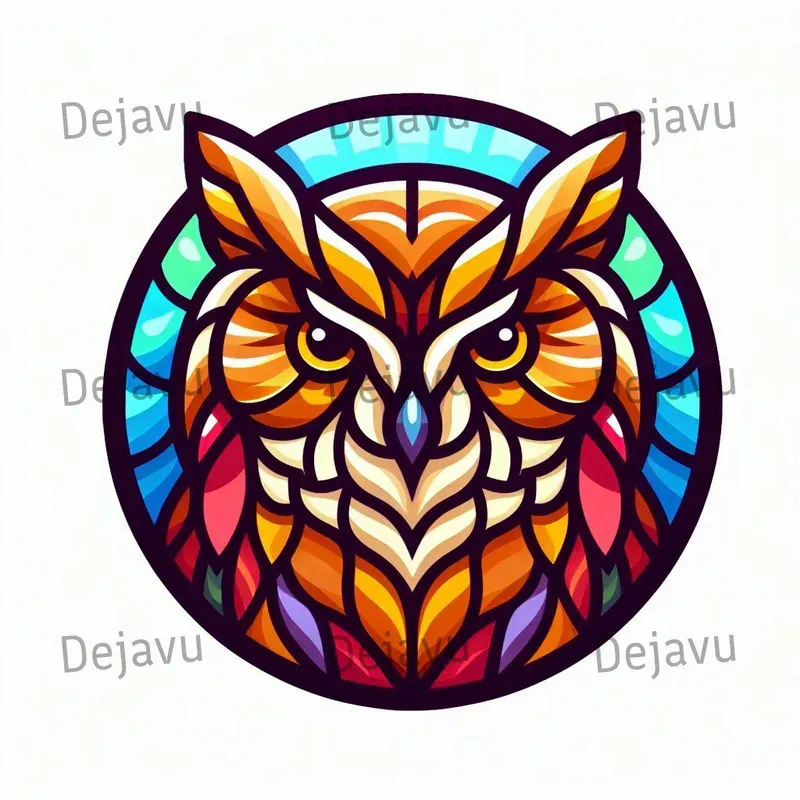 Circular Stained Glass Animals Logos