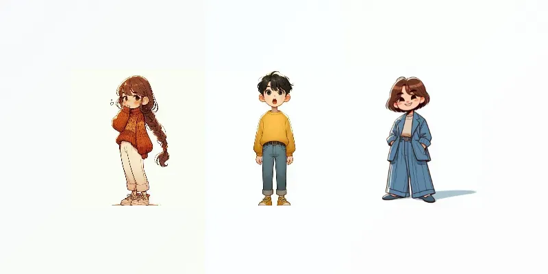 Hand-drawn Cartoon Kids Characters generated by undefined