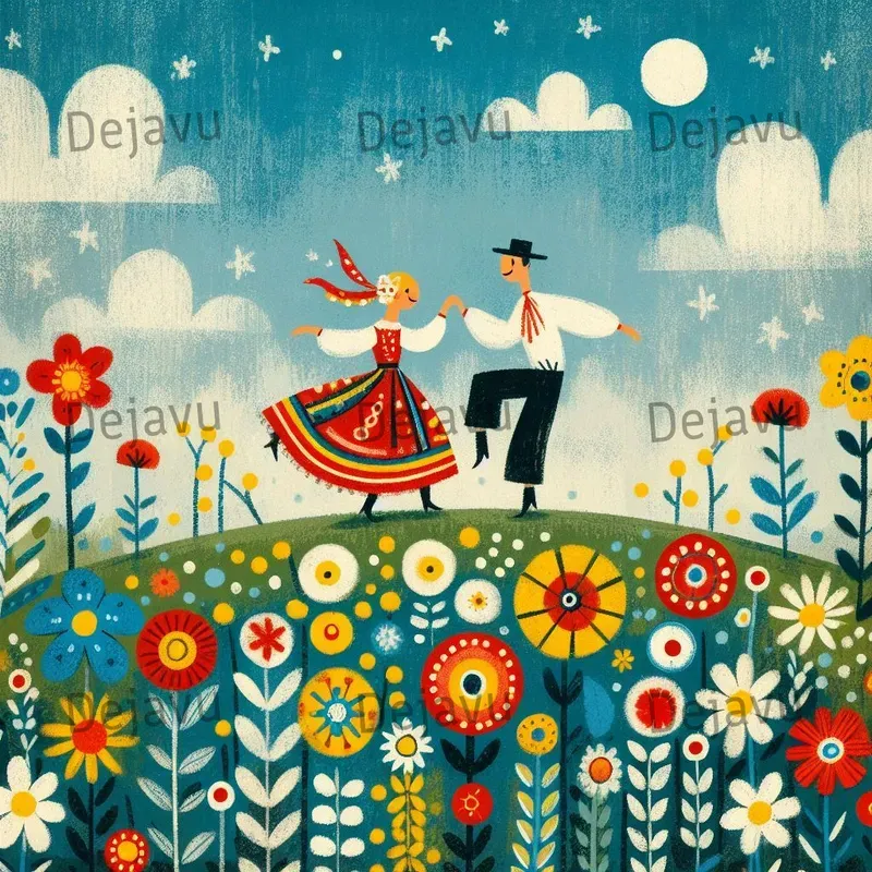 Whimsical Folk Art Illustrations