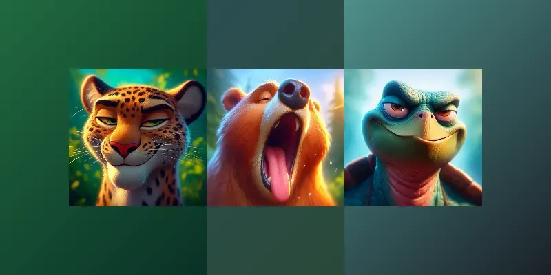 Whimsical Painting Cartoon Animals generated by undefined