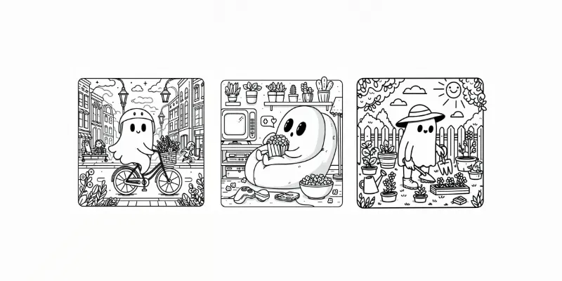 Spooky Cutie Coloring Pages generated by undefined