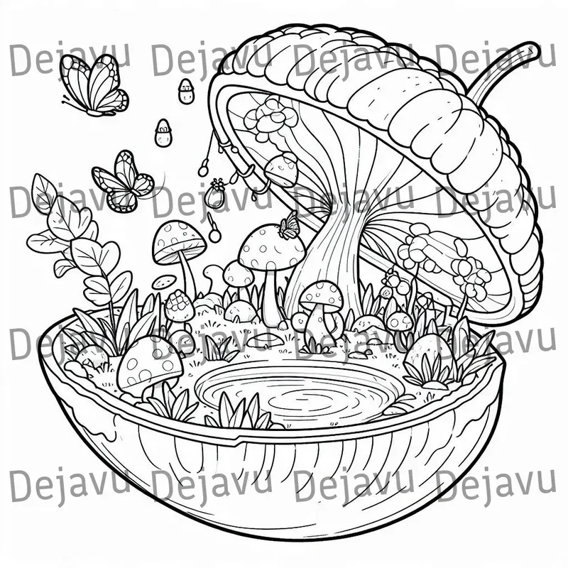 Cute Tiny Worlds Coloring Book Pages