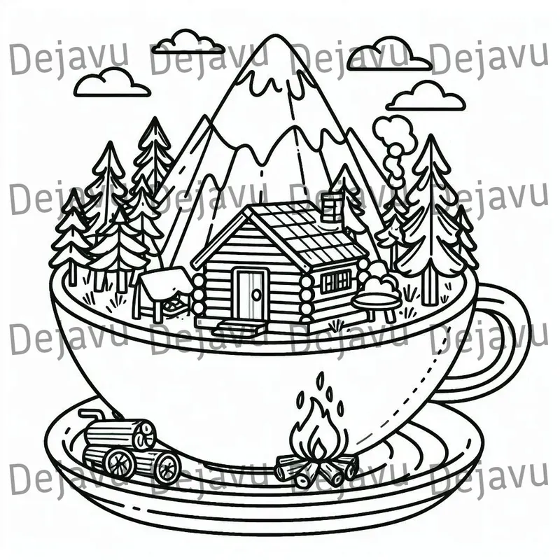 Cute Tiny Worlds Coloring Book Pages