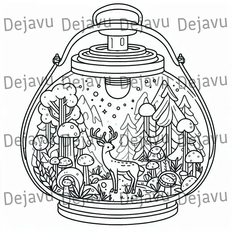 Cute Tiny Worlds Coloring Book Pages