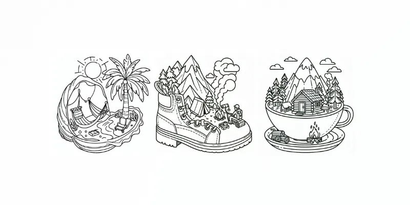 Cute Tiny Worlds Coloring Book Pages generated by undefined
