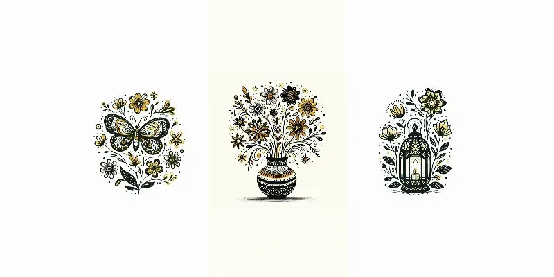 Botanical Folk Art Illustrations generated by undefined