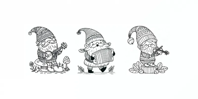 Funny Comedy Gnomes Coloring Pages generated by undefined