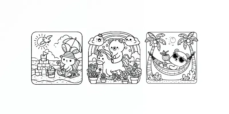 Comfy Days Coloring Book Pages generated by undefined