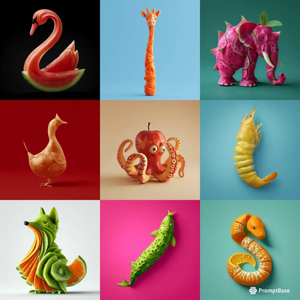 Carving Animals From Fruits And Vegetables