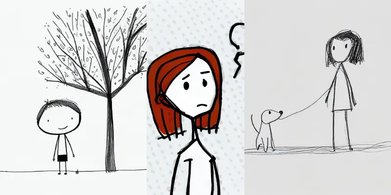 Drawing Line Art Stick Figure Style generated by undefined