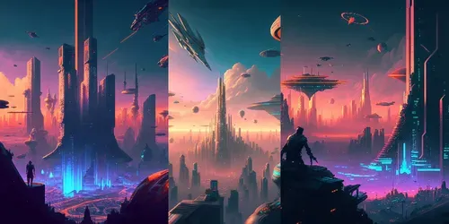 Futuristic Metropolises generated by midjourney