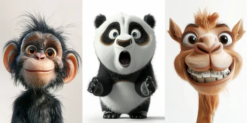 Cartoon Caricatures Of Animals generated by undefined