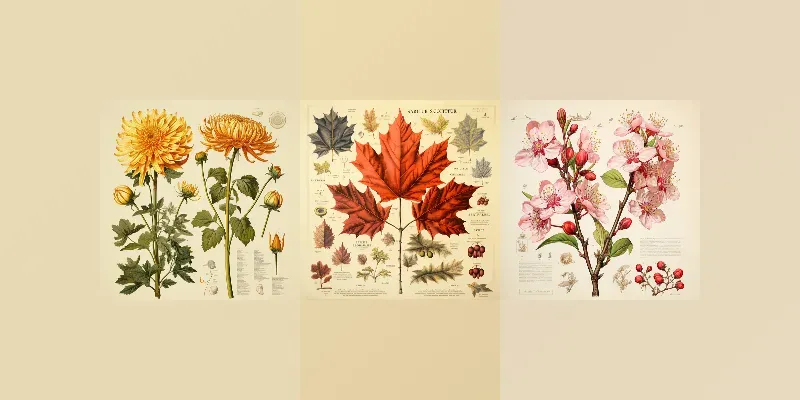 Scientific Illustrations Of Plant Flowers generated by undefined