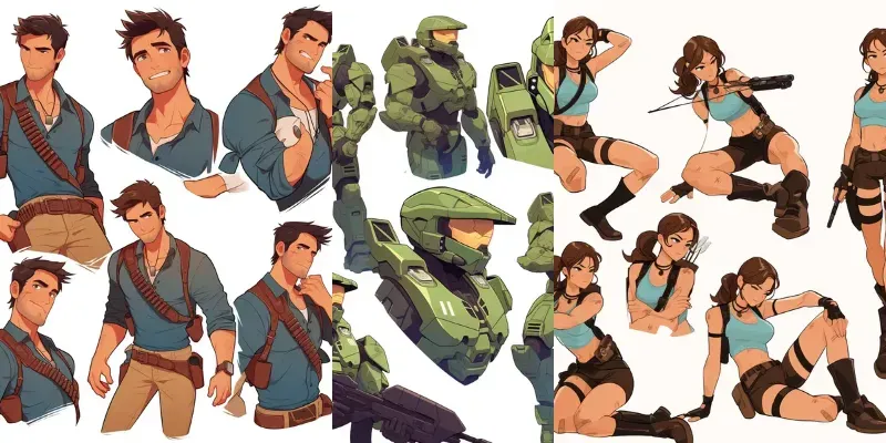 2D Cartoon Character Designs generated by undefined