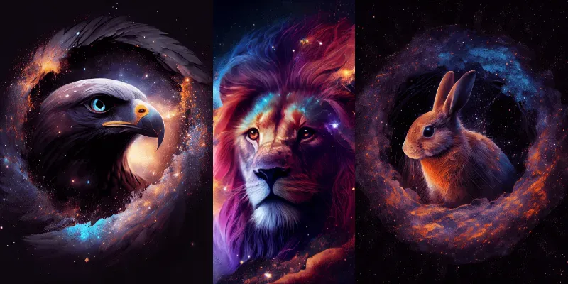 Cosmic Animals In Black Hole generated by undefined