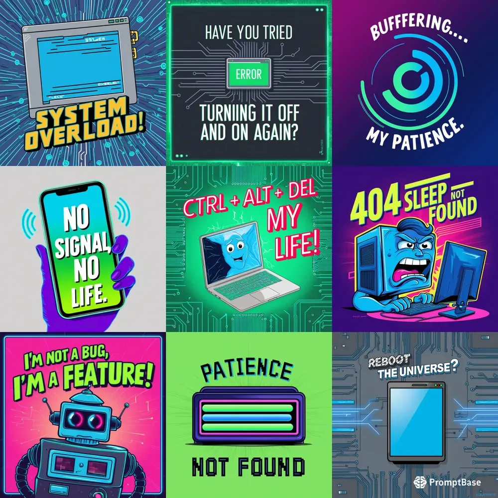 Humorous Tech Meme Illustrations