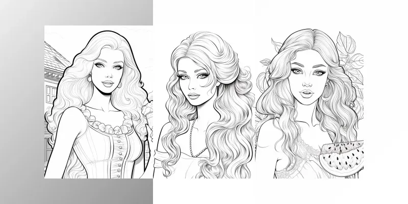 Barbie Colouring Pages generated by undefined