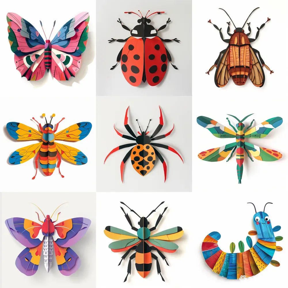 Paper Insect Illustrations