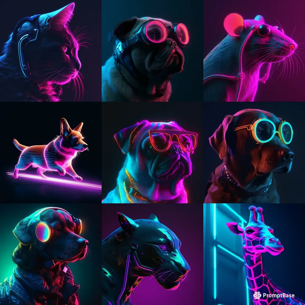Neon Bionic Animals