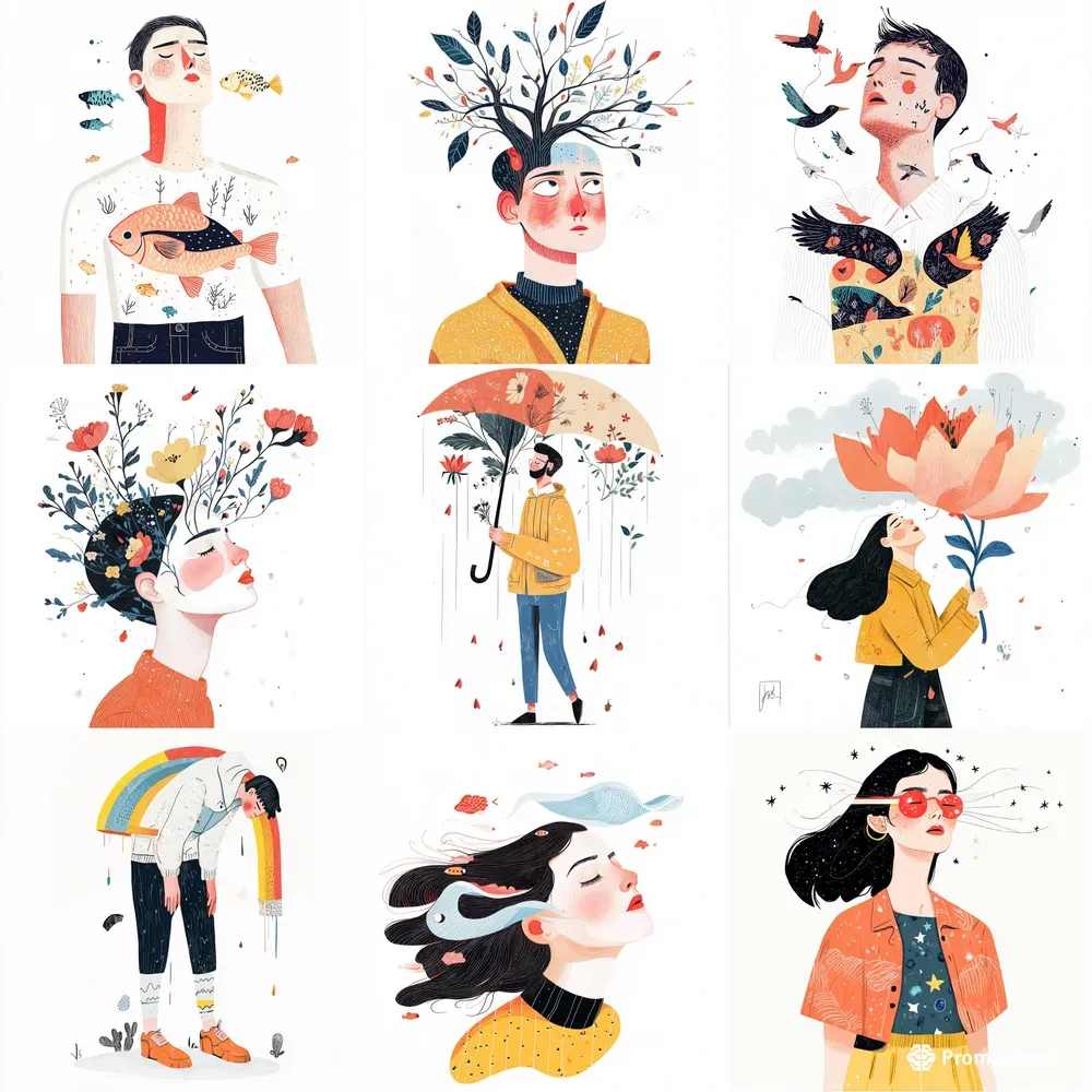 Minimalist Surrealism Line Art