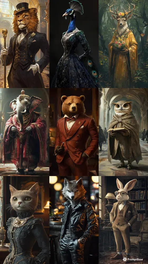 Elegant Anthropomorphic Animals
