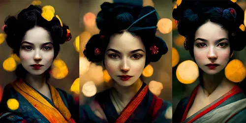 Geisha Avatars generated by midjourney