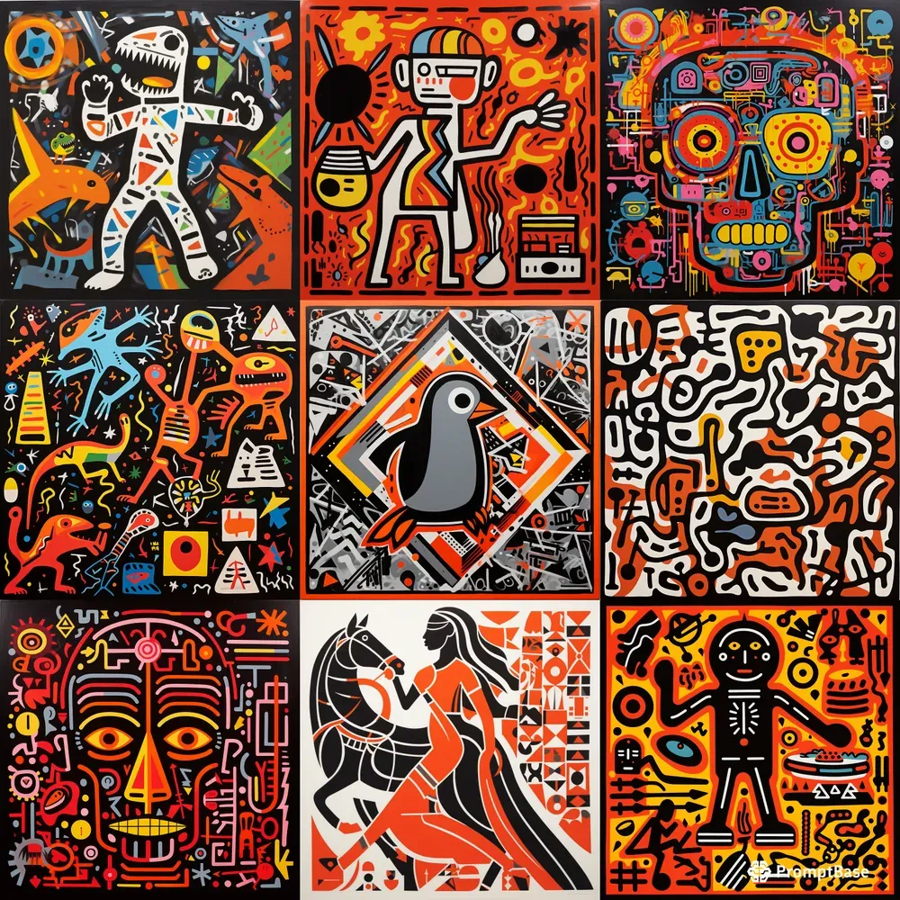 Lewitt And Haring Graffiti Fusion Style