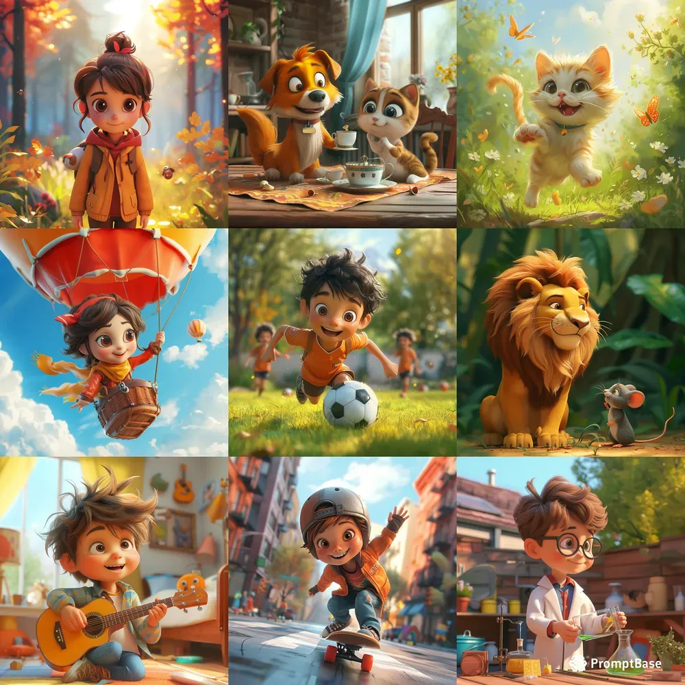 Realistic Detailed Cartoon Illustrations