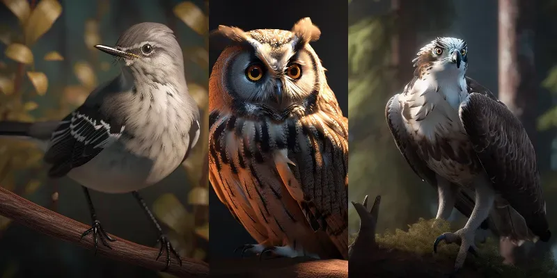 Photorealistic Bird Images generated by undefined