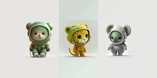 Cute 3D Character Designs generated by midjourney