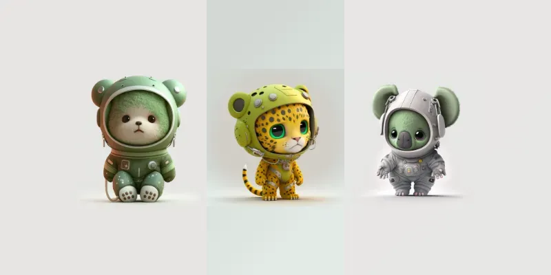 Cute 3D Character Designs generated by undefined