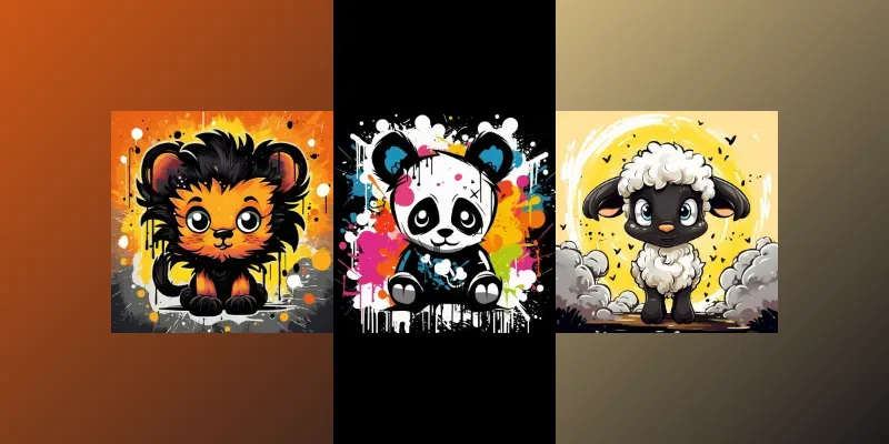 Cute Graffiti Animals generated by undefined