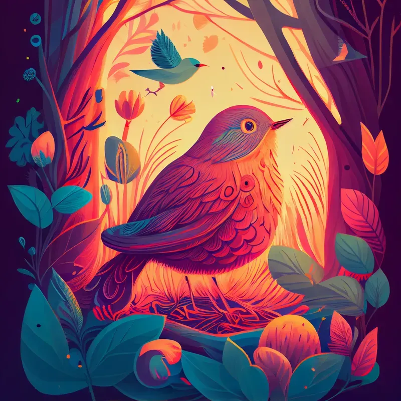 Vibrant Bird Illustration
