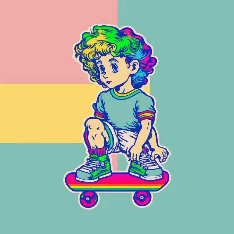 Retro Colorful Stickers