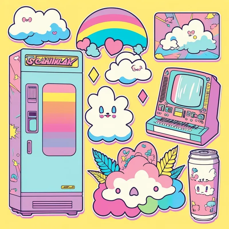 Retro Colorful Stickers