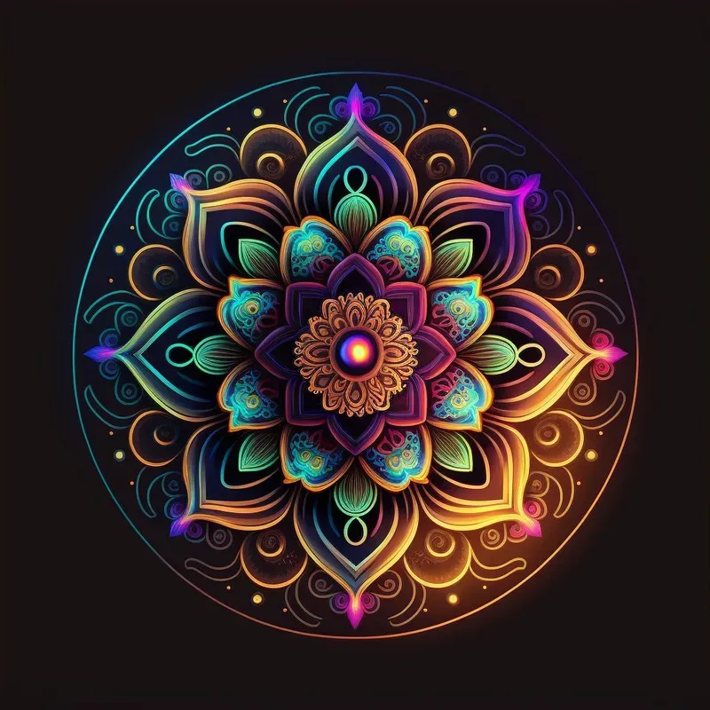 Illuminated Mandala Sticker Vectors