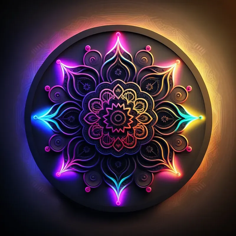 Illuminated Mandala Sticker Vectors