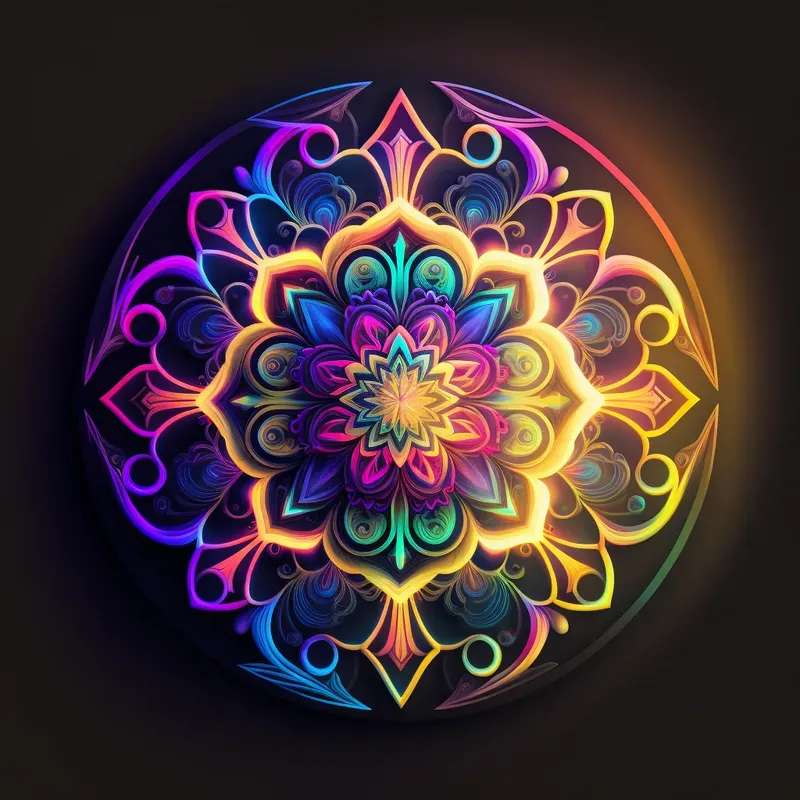 Illuminated Mandala Sticker Vectors