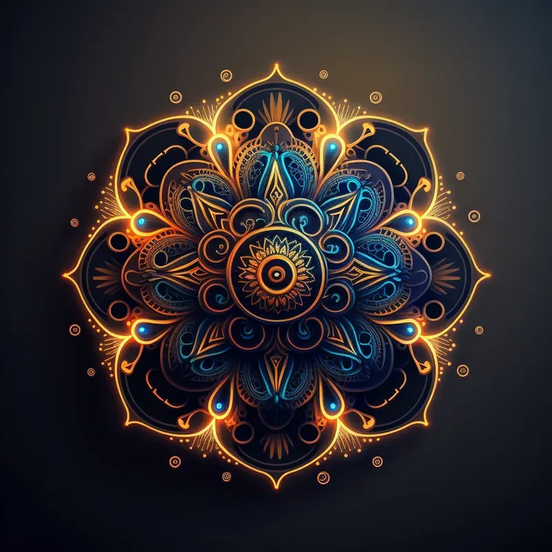 Illuminated Mandala Sticker Vectors