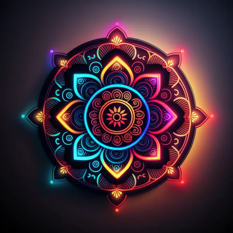 Illuminated Mandala Sticker Vectors