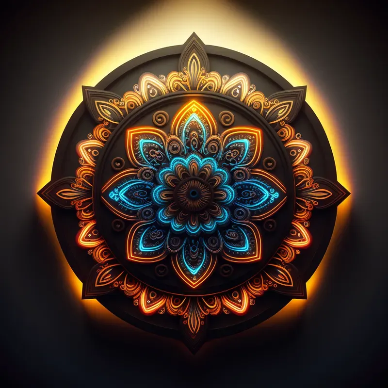 Illuminated Mandala Sticker Vectors
