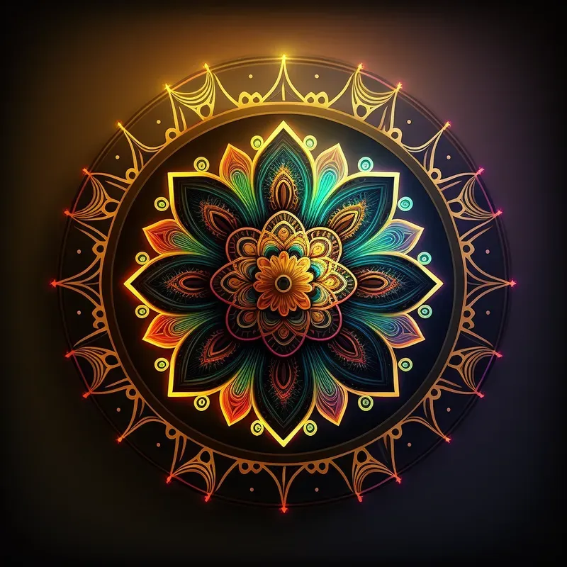 Illuminated Mandala Sticker Vectors