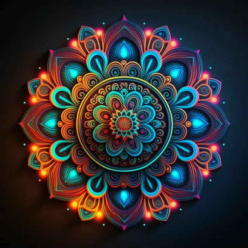 Illuminated Mandala Sticker Vectors