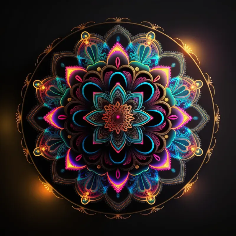 Illuminated Mandala Sticker Vectors