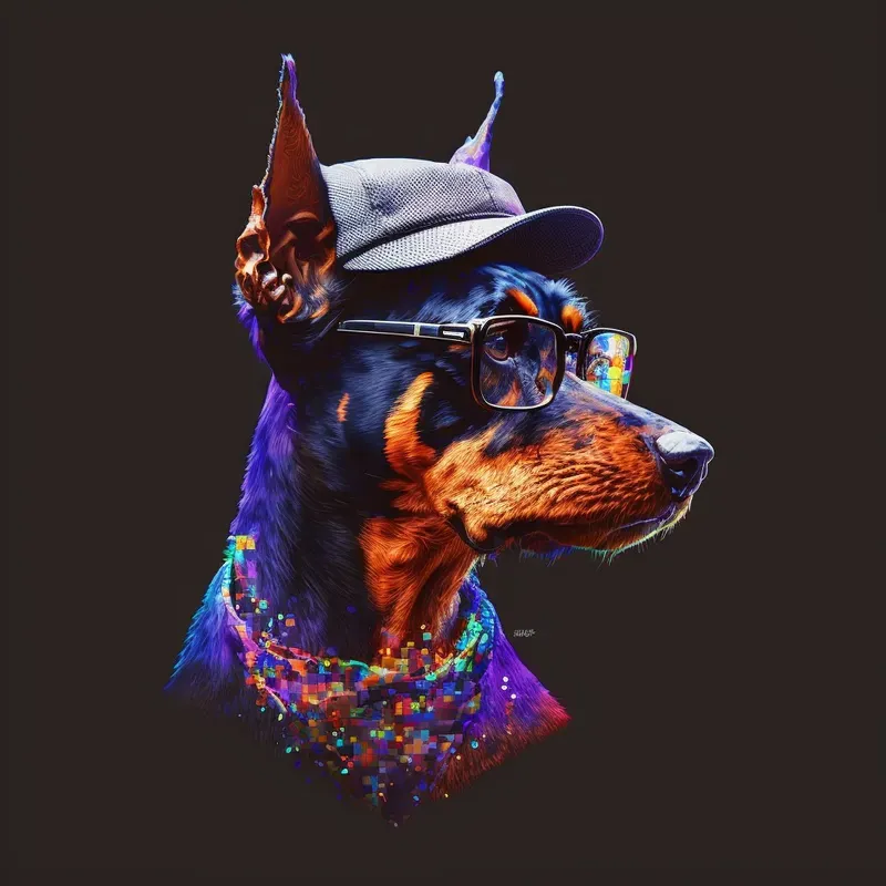 Hipster Pet Avatar Logo Sticker T-shirts