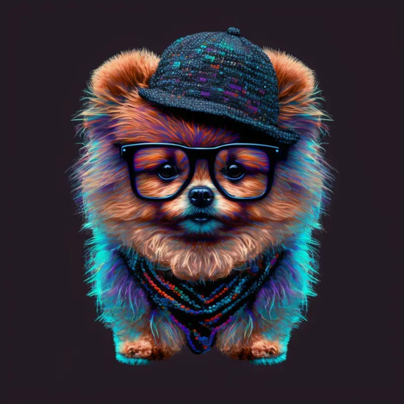 Hipster Pet Avatar Logo Sticker T-shirts