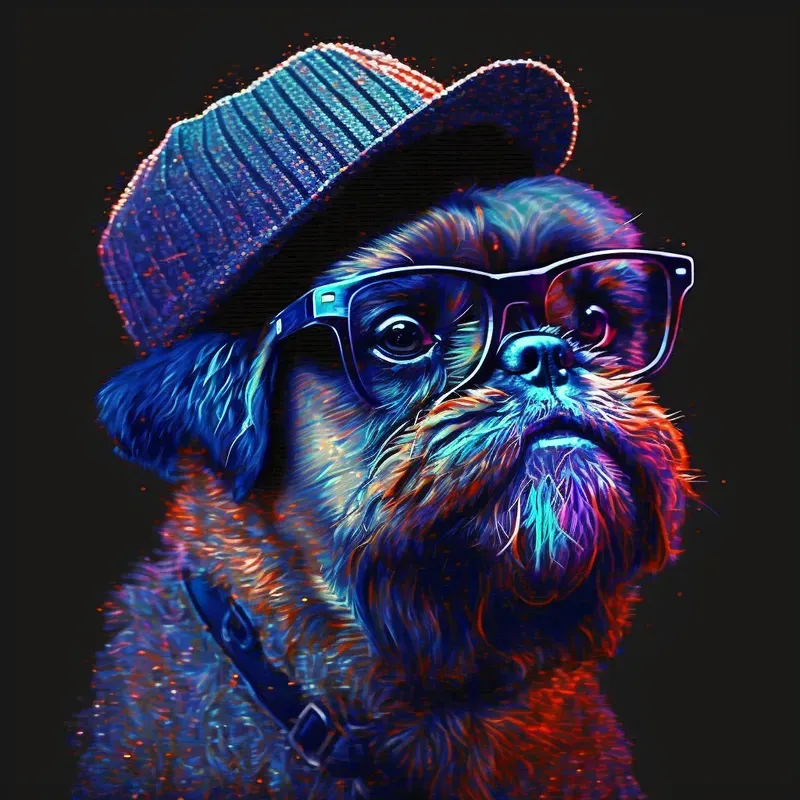 Hipster Pet Avatar Logo Sticker T-shirts