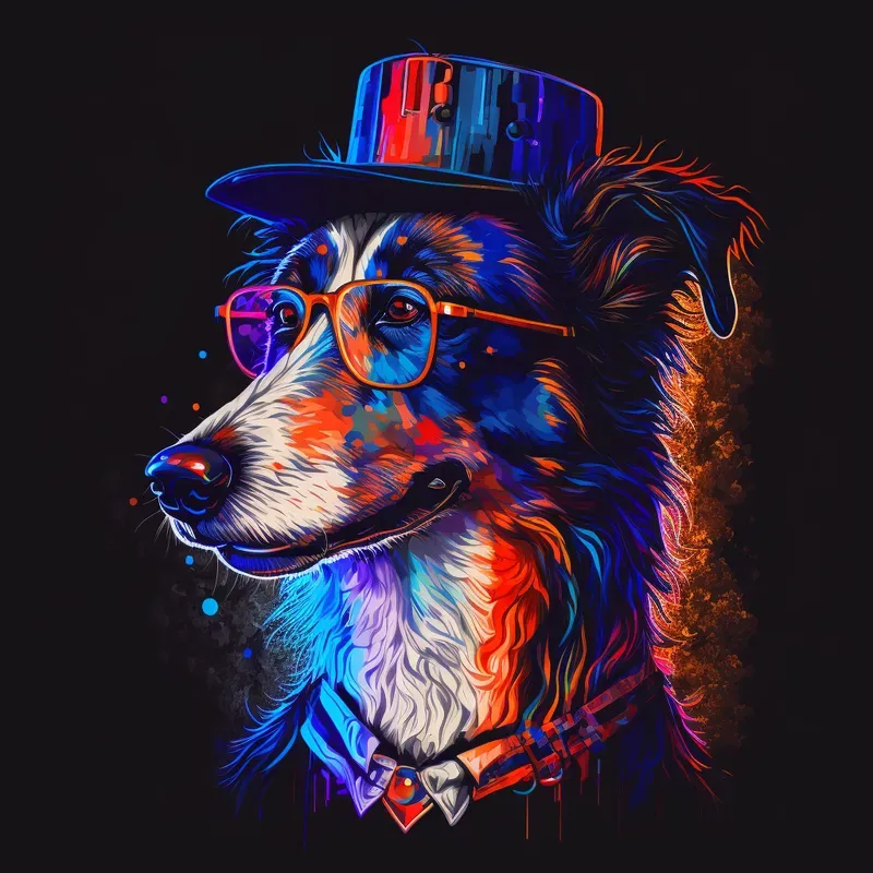 Hipster Pet Avatar Logo Sticker T-shirts