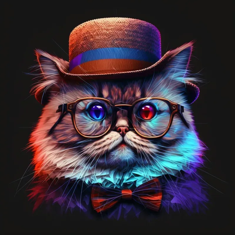 Hipster Pet Avatar Logo Sticker T-shirts